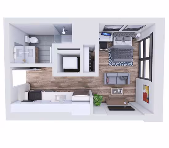 Studio • 1 Bath 1803 floor plan